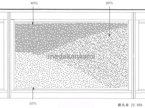 ランダム⑤ 開口率 22% 上記の①と②と④パタ-ンの混合です。 ランダム⑤ 開口率 22% 上記の①と②と④パタ-ンの混合です。