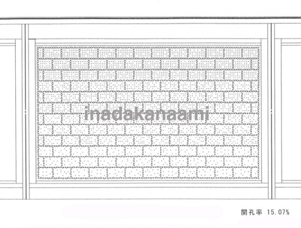 レンガ模様事例① (ドットパンチア-ト) 開口率 15%のドットパンチア-ト拡大図 レンガ模様事例① (ドットパンチア-ト) 開口率 15%のドットパンチア-ト拡大図
