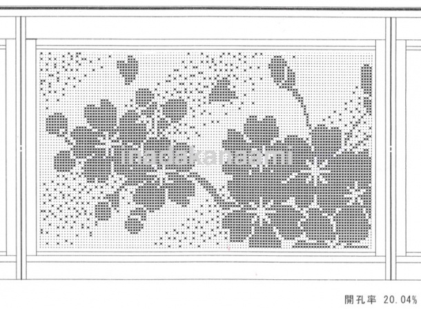 桜模様事例① (ドットパンチア-ト) 開口率 20%のドットパンチア-ト拡大図 桜模様事例① (ドットパンチア-ト) 開口率 20%のドットパンチア-ト拡大図