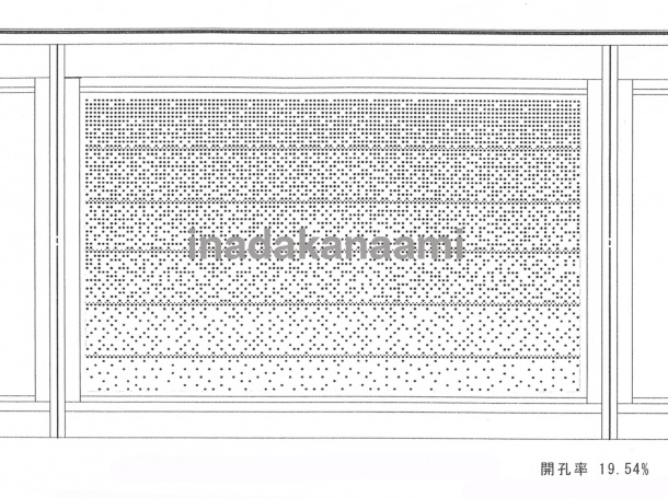 グラデ−ション事例② 開口率19.54%のドットパンチア−ト拡大図 グラデ−ション事例② 開口率19.54%のドットパンチア−ト拡大図