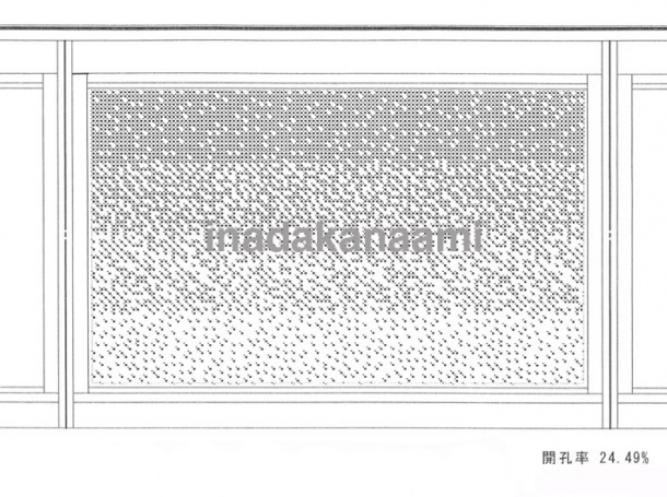 グラデ−ション事例④ 開口率24.5%のドットパンチア−ト拡大図 グラデ−ション事例④ 開口率24.5%のドットパンチア−ト拡大図