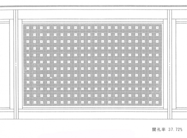 チェッカ−事例① (ドットパンチア−ト) 開口率37.7%のドットパンチア−ト拡大図 チェッカ−事例① (ドットパンチア−ト) 開口率37.7%のドットパンチア−ト拡大図