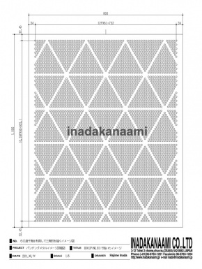 パンチングメタルイメ−ジ図面　三角形ライン　　　　　　作図：稲田肇