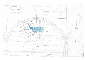 ①設置箇所の図面にイメ−ジ書込 作図:稲田肇 ①設置箇所の図面にイメ−ジ書込 作図:稲田肇