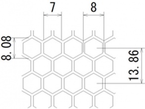 ハニカムパンチングメタル(高開孔率パンチング)　Ａタイプ寸法図