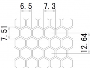 ハニカムパンチングメタル(高開孔率パンチング)　Bタイプ図面